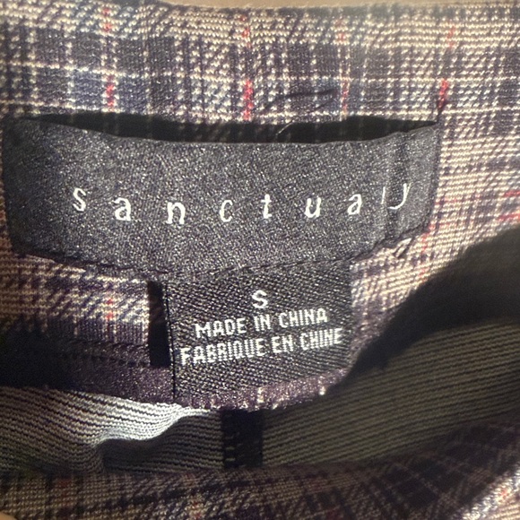 Anthropologie Sanctuary Plaid Pants Blue and Gray Women's - Picture 12 of 13